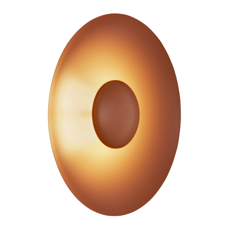 Pomarańczowy okrągły kinkiet talerz w kolorze terakoty BOLTON.