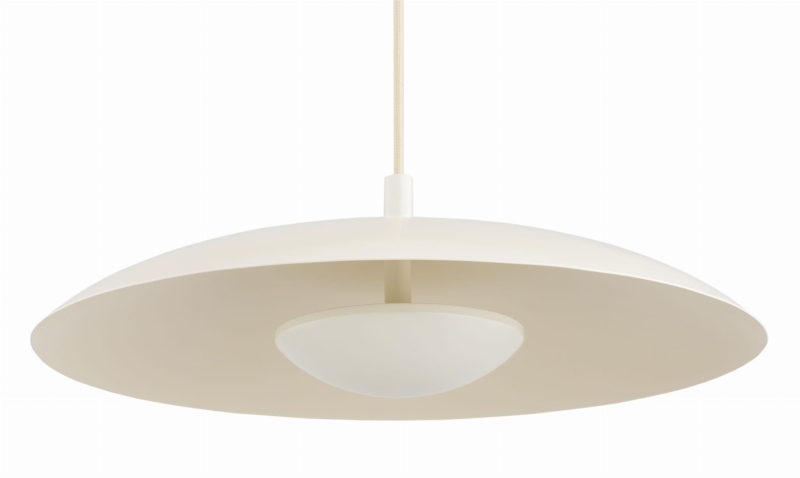 Minimalistyczna okrągła lampa wisząca LED w kolorze kremowobiałym BOLTON.