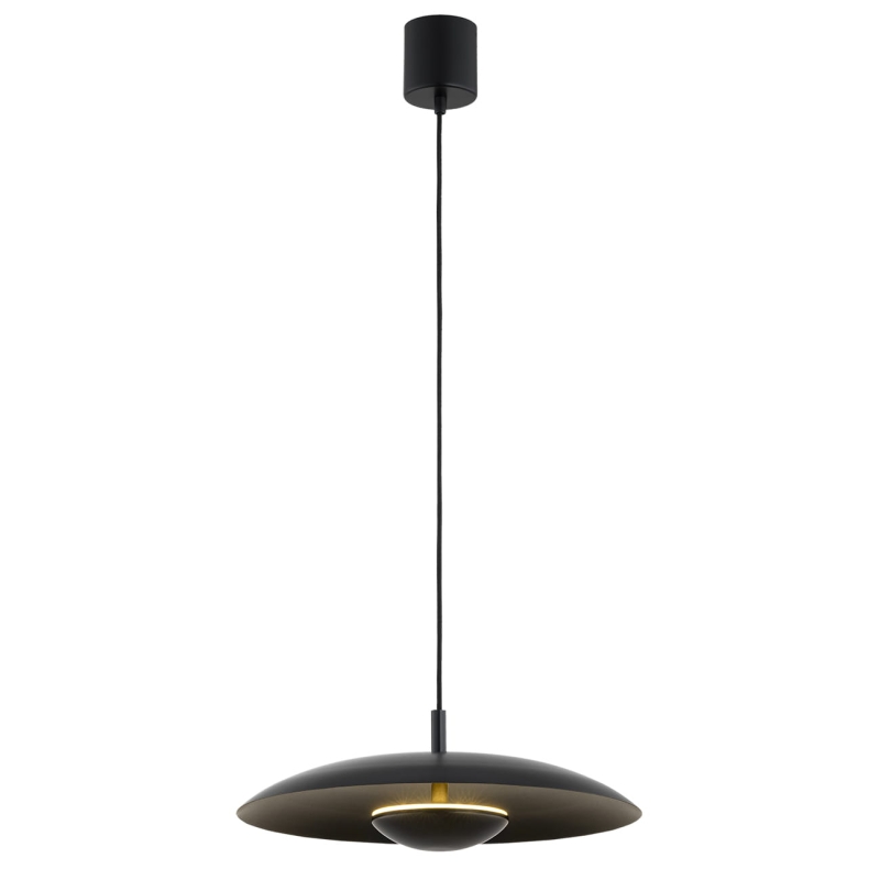 Minimalistyczna okrągła lampa wisząca LED w kolorze czarnym BOLTON.