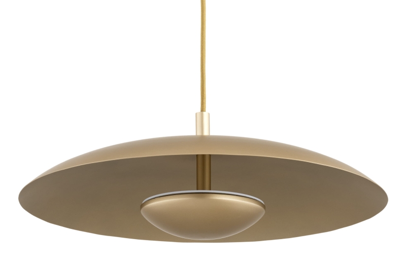 Minimalistyczna okrągła lampa wisząca LED w kolorze złotym BOLTON.