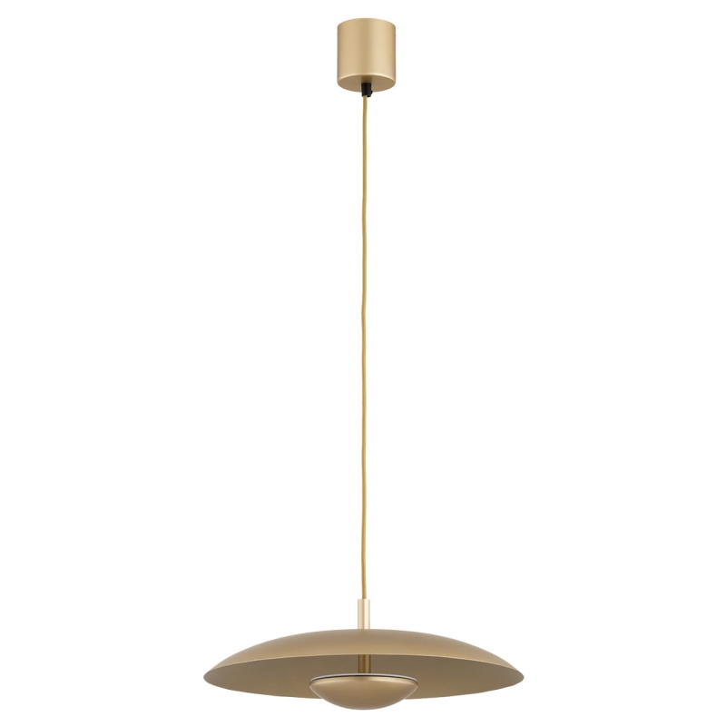 Minimalistyczna okrągła lampa wisząca LED w kolorze złotym BOLTON.