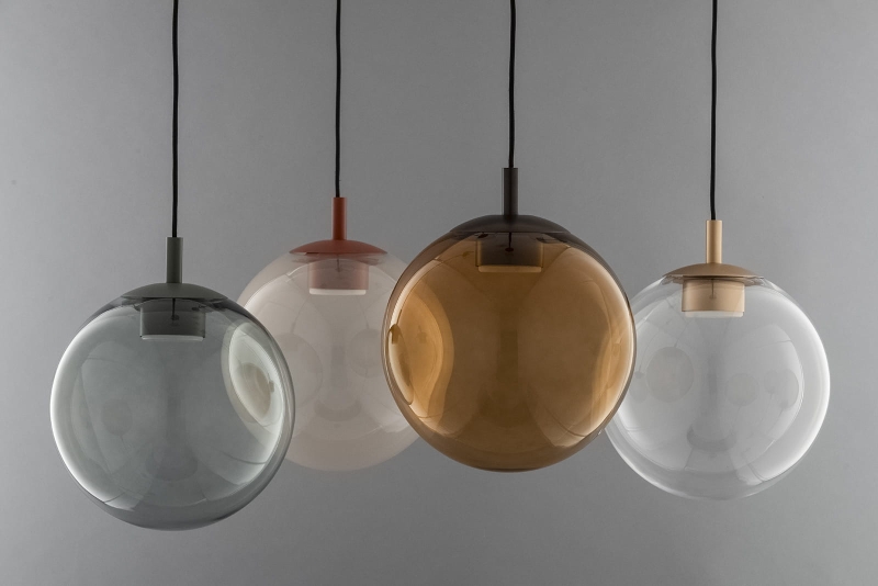 Szklana lampa wisząca kula w kolorze terakoty SACRAMENTO - różne kolory.