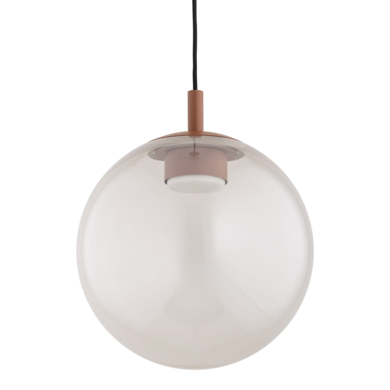 Szklana lampa wisząca kula w kolorze terakoty SACRAMENTO.
