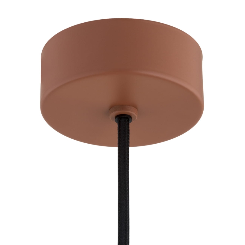 Szklana lampa wisząca kula w kolorze terakoty SACRAMENTO - podsufitka.