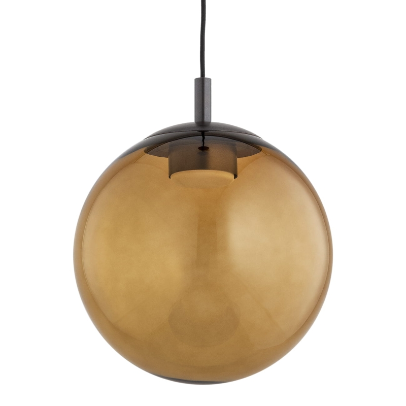 Szklana lampa wisząca kula z kloszem w kolorze bursztynowym SACRAMENTO.