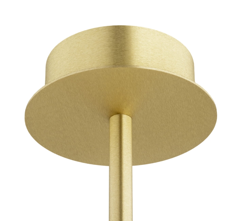 Duży mosiężny żyrandol dwunastoramienny z kloszami z ryflowanego szkła PRESTON 12 - podsufitka.