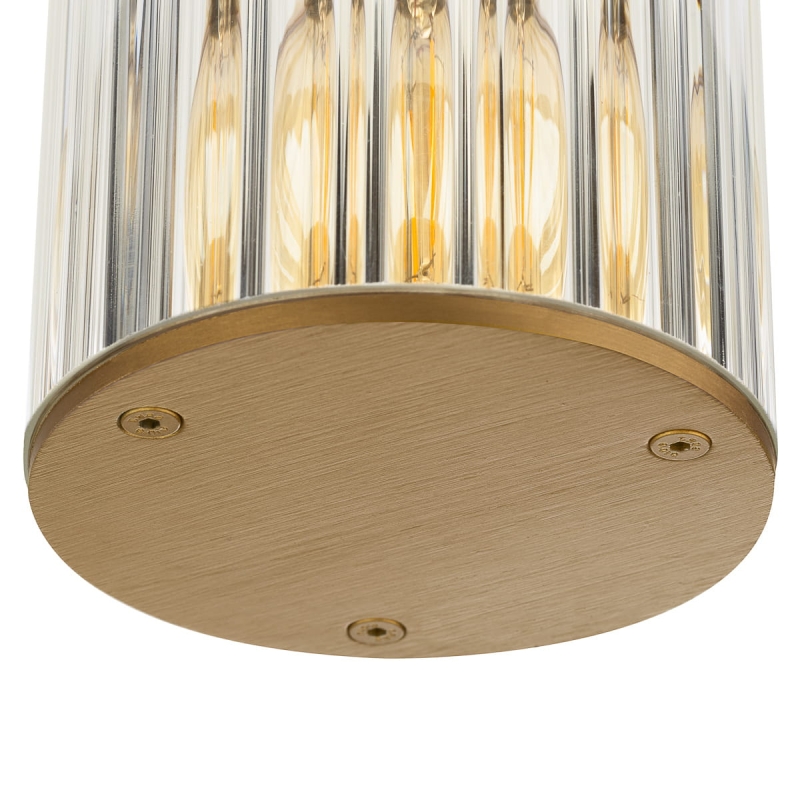 Złota lampa sufitowa w kształcie tuby na taras i werandę NORFOLK