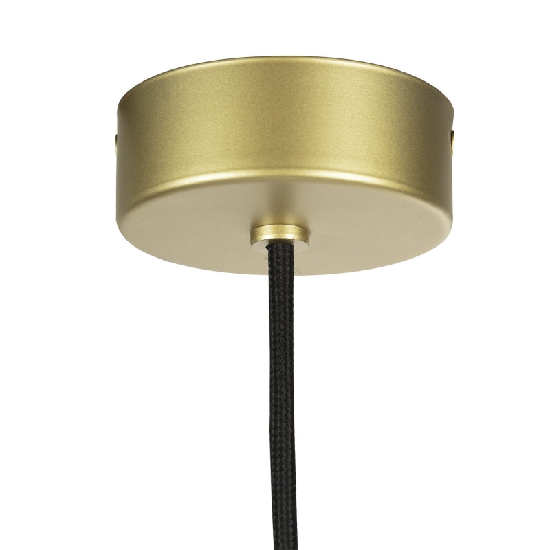 Złota lampa wisząca ogrodowa z kloszem z ryflowanego szkła w kształcie tuby NORFOLK.