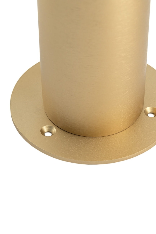 Złota lampa słupek ogrodowy NORFOLK z aluminium i ryflowanego szkła.