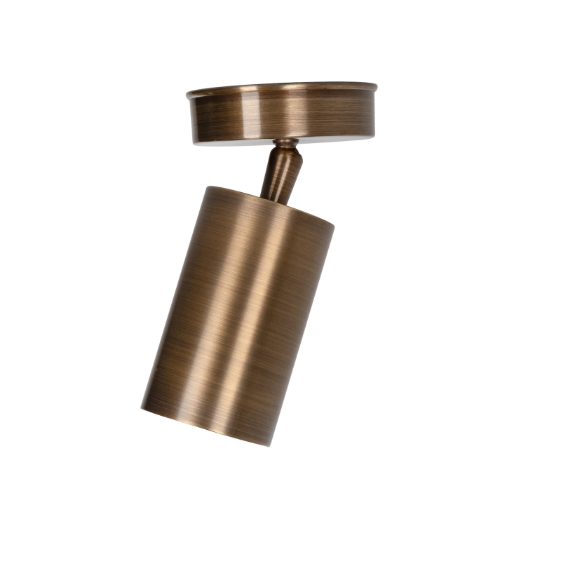 Mosiężny reflektor sufitowy z mosiądzu postarzanego z patyną z możliwością regulacji kąta padania światła ROY patina.