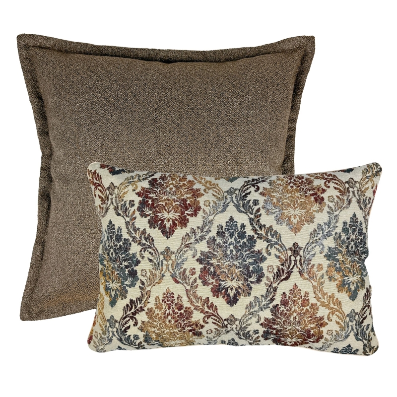 Brązowy zestaw żakardowych poszewek na poduszki No. 9