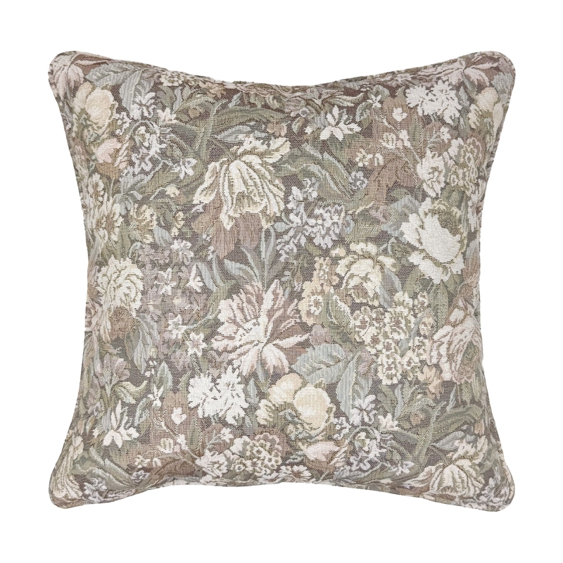 Żakardowa poszewka w kwiaty w bladych kolorach w wymiarze 45x45 cm ROSA.