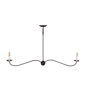 Czarny podłużny żyrandol ELINEA
