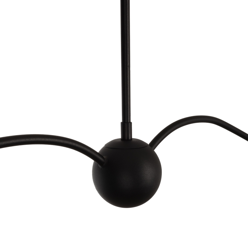 Podłużny czarny żyrandol podwójny z oprawkami w kształcie świec. Podłużny żyrandol w stylu modern farmhouse ELINEA - detal.