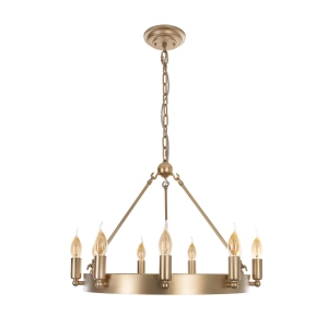 Złoty żyrandol okrągły CROWN 80 cm