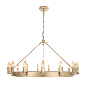 Złoty żyrandol okrągły CROWN 115 cm