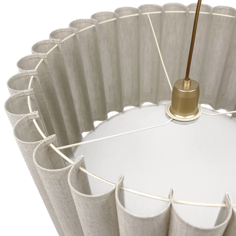 Lniana pofalowana lampa wisząca ONDE II - detal.