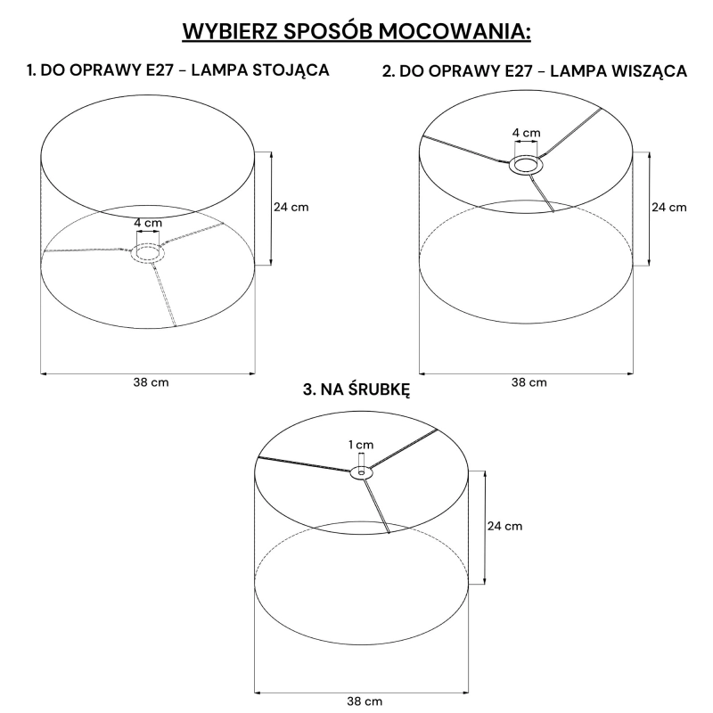 Kolorowy abażur w kwiaty piwonii walec 38 cm NANA - rysunek.