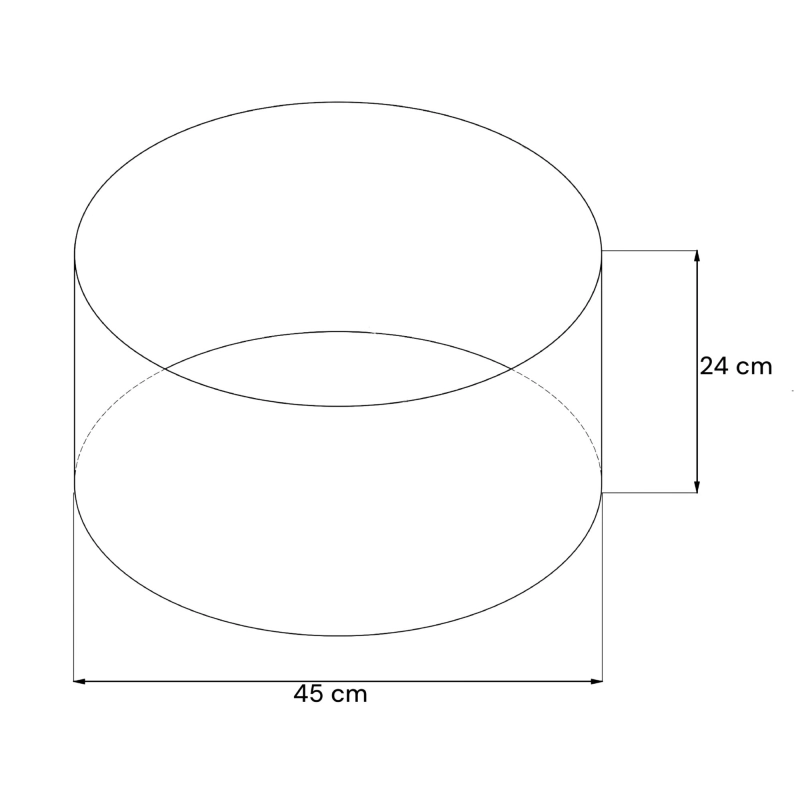 Czarny abażur w kolorowe pawie walec 45 cm PAVA - rysunek