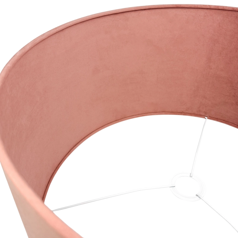 Welurowy abażur brudny róż BASE - abażur walec 38 cm - detal.