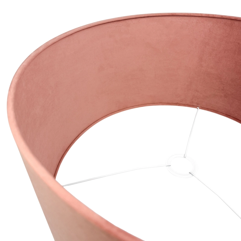 Welurowy abażur brudny róż BASE - abażur walec 50 cm - detal.