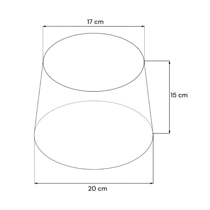 Mały stożkowy abażur biało-czarny 20 cm BASE - rysunek