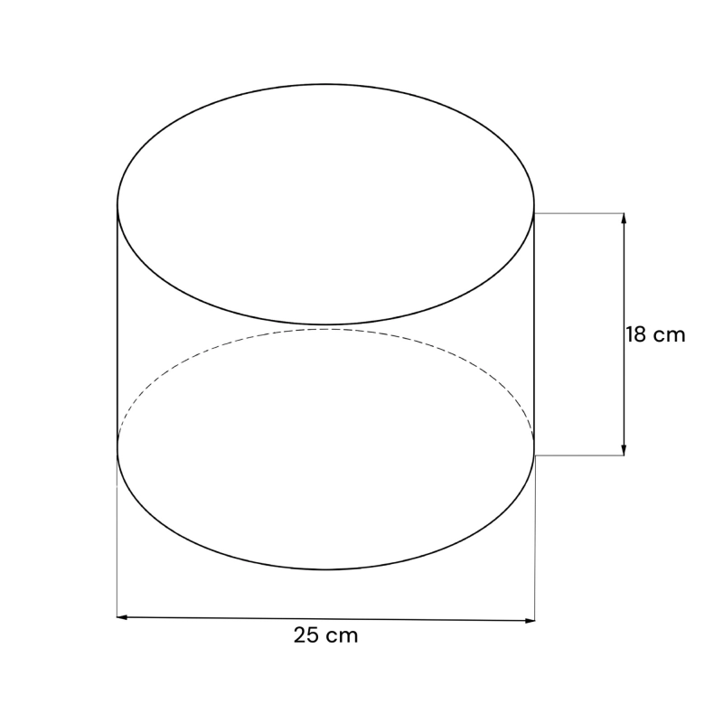 Biały abażur do lampki nocnej walec 25 cm BASE - rysunek