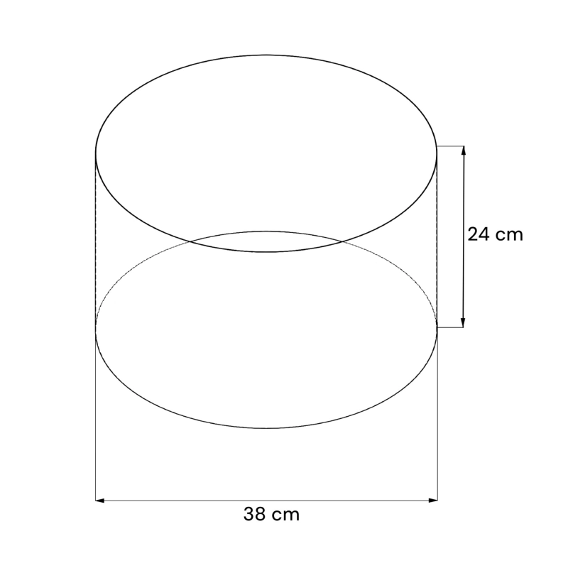 Biały abażur walec 38 cm BASE - rysunek