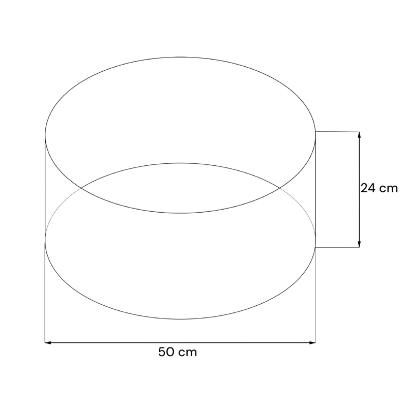 Biały abażur walec 50 cm BASE - rysunek