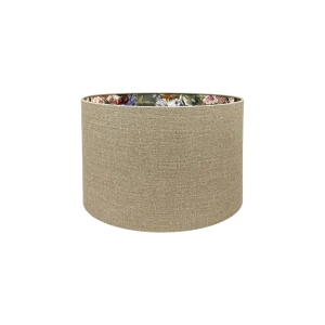 Lniany abażur z kwiatowym wzorem AURA - walec 25 cm