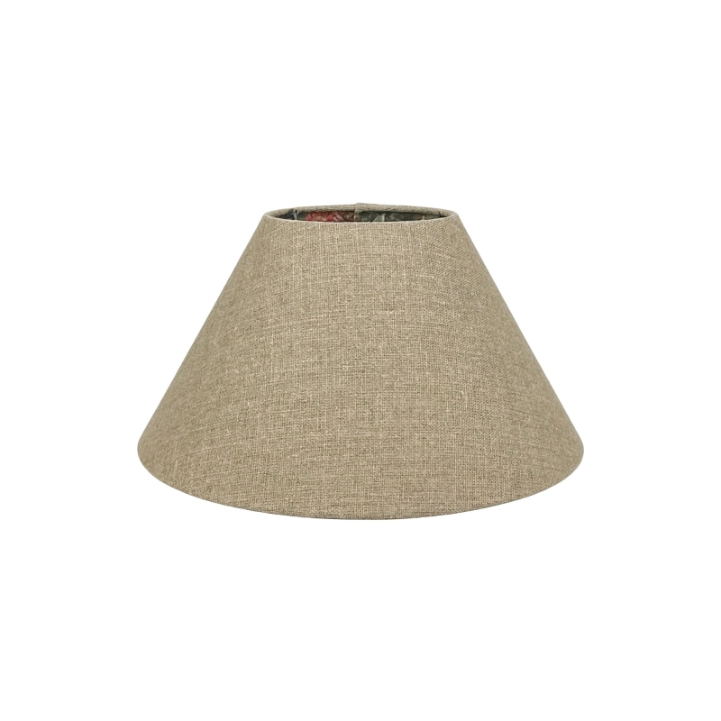 Lniany abażur do lampy stojącej z kwiatowym wzorem wewnątrz stożek 30 cm AURA