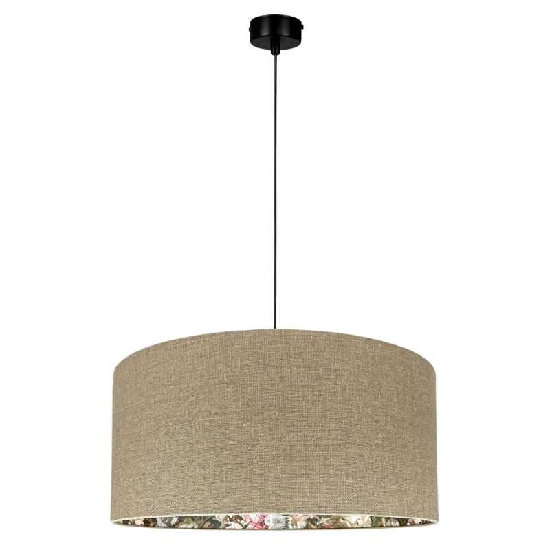 Lniana lampa wisząca w kwiaty wewnątrz AURA II