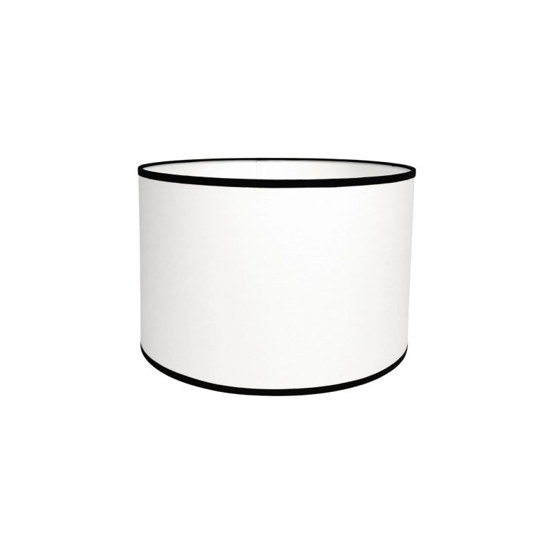 Biało-czarny abażur do lampki nocnej walec 25 cm BASE