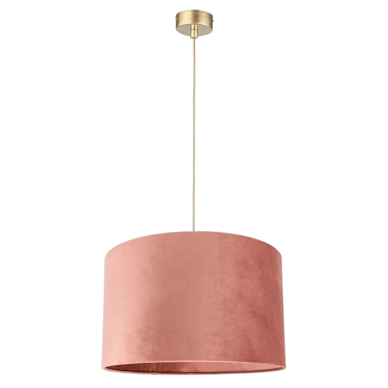 Lampa wisząca z welurowym abażurem brudny róż BASE VELVET I.