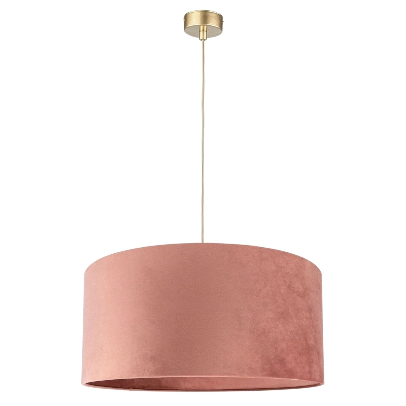 Lampa wisząca z welurowym abażurem brudny róż BASE VELVET II.