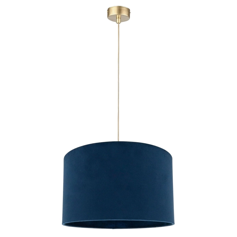 Granatowa lampa wisząca z abażurem welurowym BASE VELVET I