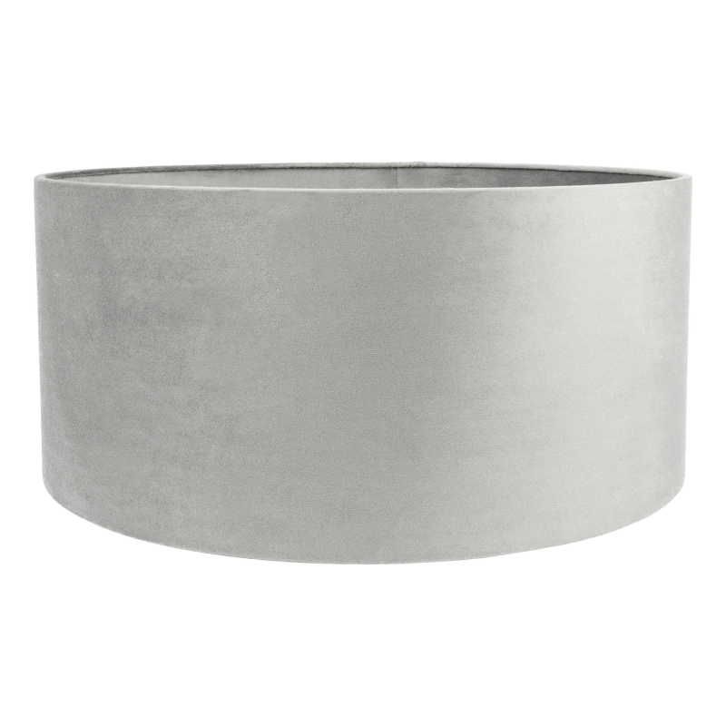 Jasnoszary abażur welurowy walec 50 cm BASE VELVET