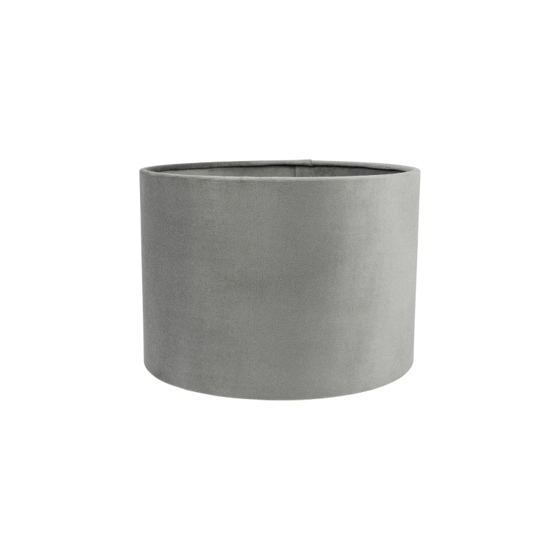 Mały szary abażur welurowy walec 25 cm BASE VELVET