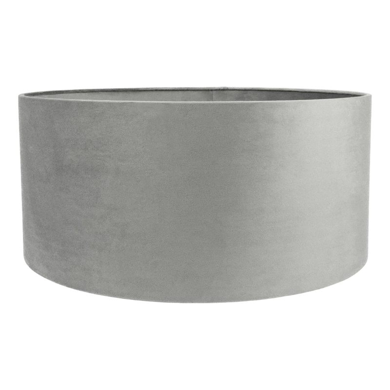 Szary abażur welurowy walec 50 cm BASE VELVET