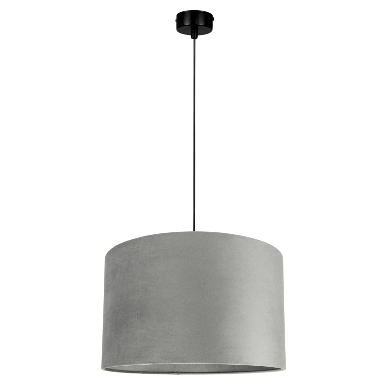Szara lampa z welurowym abażurem BASE VELVET I