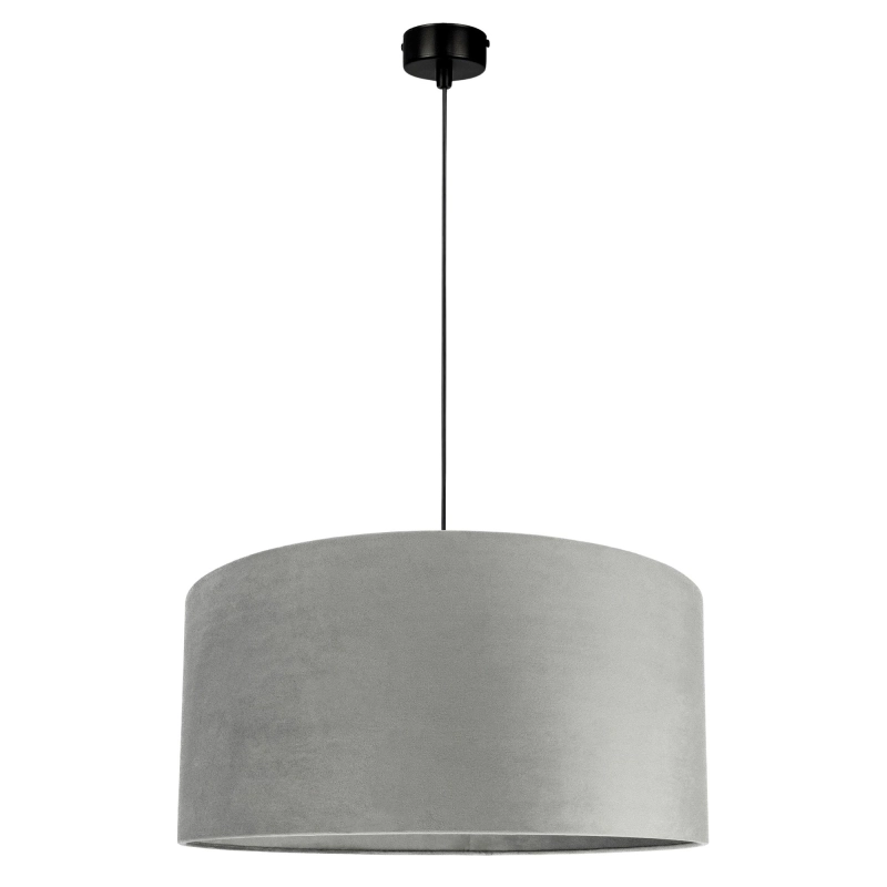 Szara lampa z welurowym abażurem BASE VELVET II