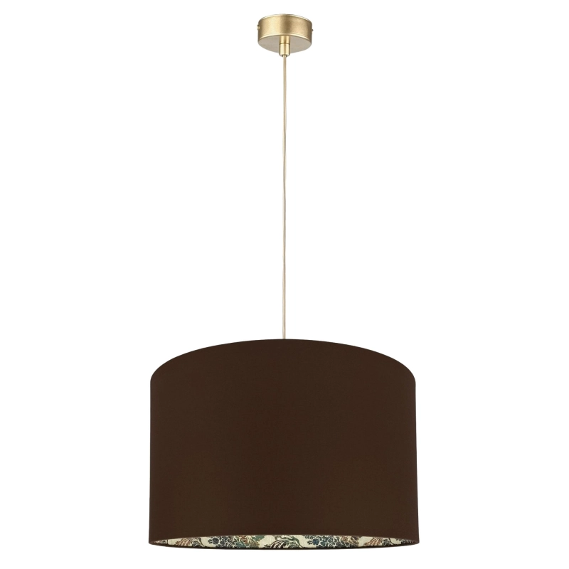 Brązowa lampa wisząca z żakardowym wnętrzem FARMHOUSE I M