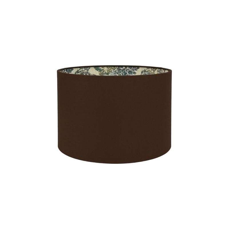 Brązowy abażur z ornamentowym wzorem wewnątrz FARMHOUSE II - walec 25 cm