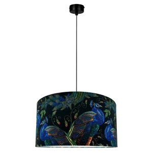 Czarna lampa wisząca w pawie PAVA II