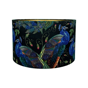 Abażur w pawie PAVA GOLD - walec 38 cm