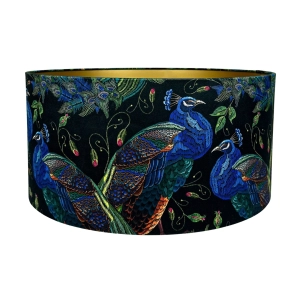 Abażur w pawie PAVA GOLD - walec 45 cm