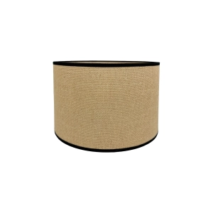 Jutowy abażur TELA BLACK - walec 25 cm
