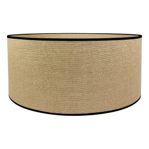 Jutowy abażur TELA BLACK - walec 50 cm