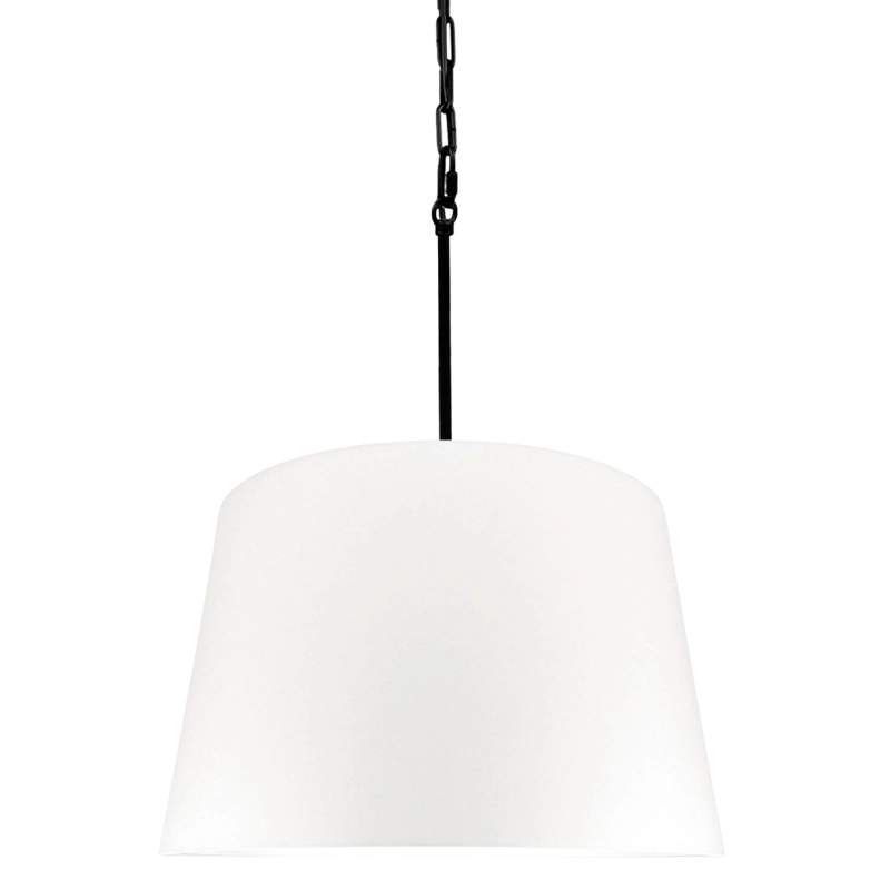 Czarna lampa wisząca z abażurem w odcieniu złamanej bieli SILIA BLACK I.