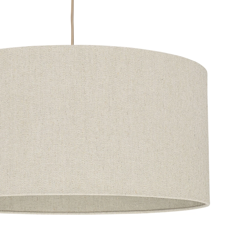 Mosiężna postarzana lampa wisząca z lnianym abażurem LINO PATINA II - detal.
